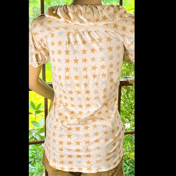 ▪️MARC JACOBS▪️Ruffle Collar Star Print Polo - Picture 2 of 6